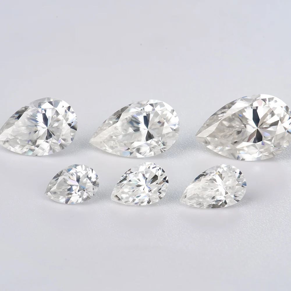 Xingyue Quality Moissanite Diamond DEF Color VVS1 GRA  Pear Cut Loose Moissanites 1 Carat White Pass Diamond Tester