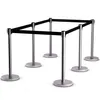 Stainless Steel Airport Stanchion Queue Barrier Post With Retractable Belt
