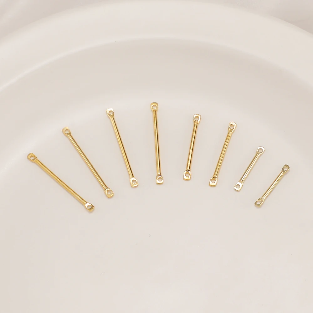 

Brass 18k gold filled Earring connector Double hole connecting rod DIY Earring making accessories