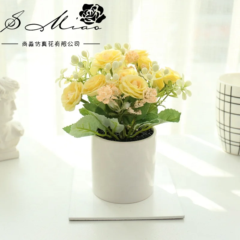 

Vivid home decorative accessories silk flowers artificial potted orchid