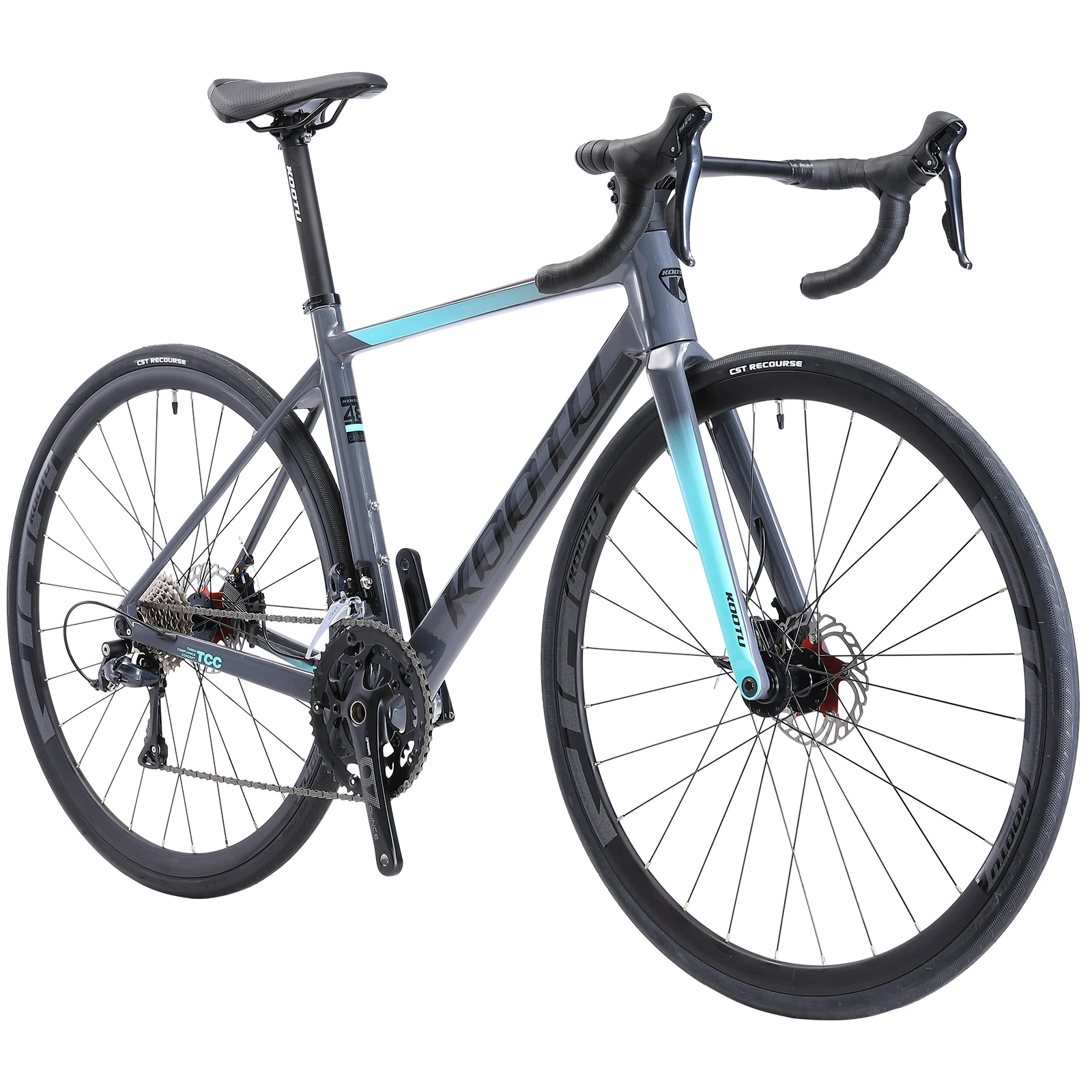 

KOOTU R12-R3000-18S Carbon fiber integrated disc brake road bike 700c racing SHIMANO full carbon fiber colorful road bike