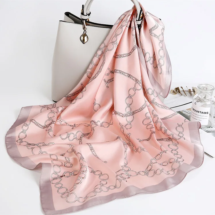 Wholesale China square Fashion Multi-function Ladies Scarf Custom Printed  Scarves Women Silk Satin Scarf 70cm