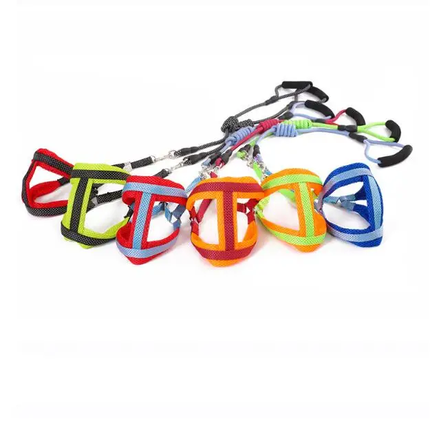 

Popular Pet Accessories Durable Nylon Puppy Cats Dogs Walking Run Pet Leash With Pet Harness Belt