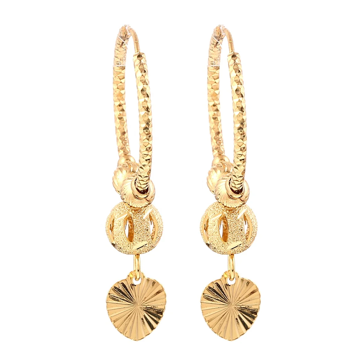 Gold Color Bead Heart Round Ba