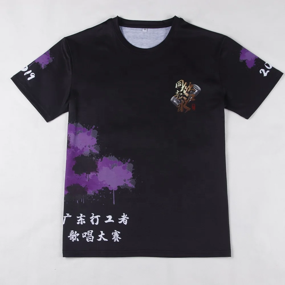 

Custom 100% poly cotton All over print polyester t-shirt sublimation