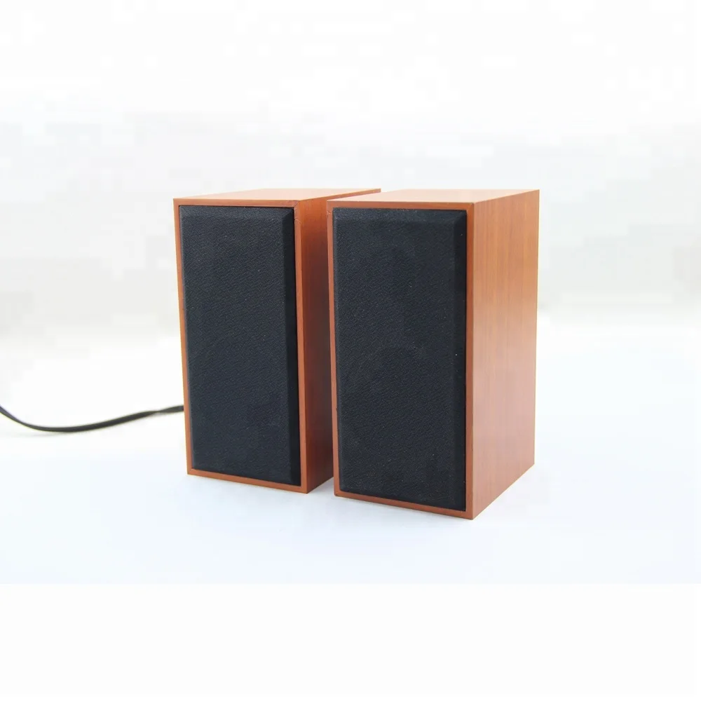 

Best USB2.0 wired wooden speaker Super bass for office or home PC computer SPU-011A, Black, brown, customized