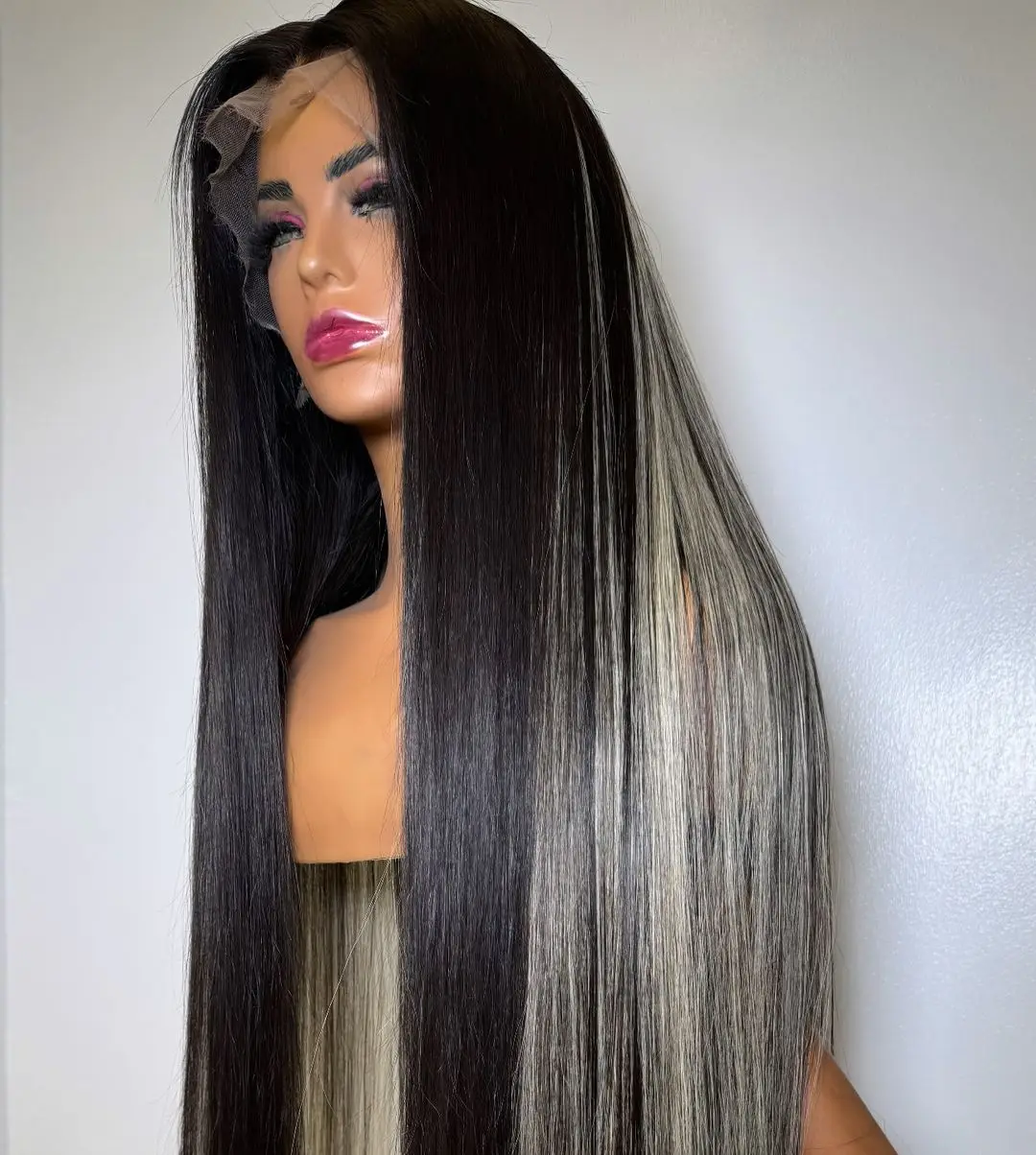 50in 13x4 Glueless Straight Transparent HD for LaceFront Customized Colors Brazilian Human Hair Bone Full Lace 100% Hair