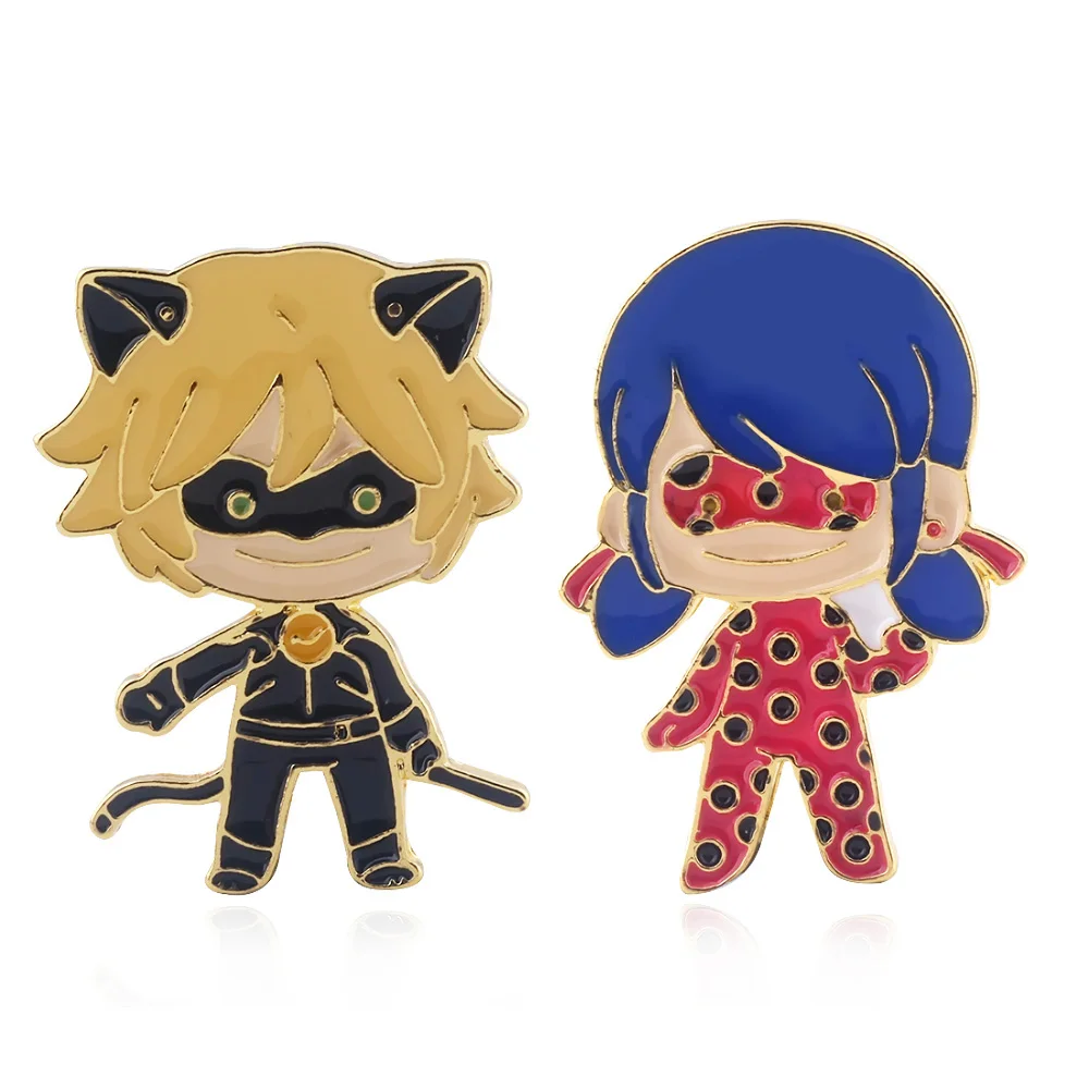 

Miraculous Ladybug Chat Noir Enamel Brooches Pin