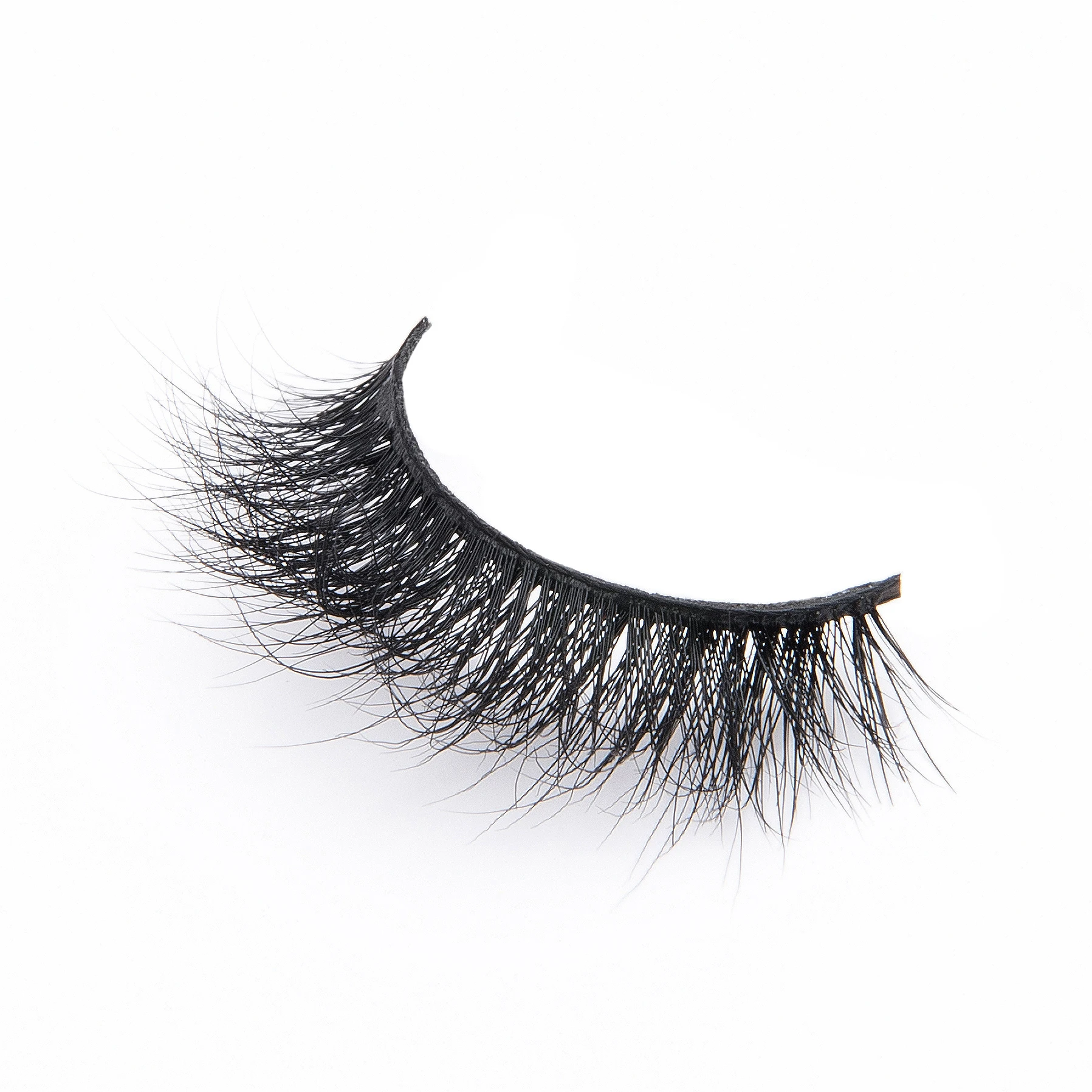 

Clear Band 3D Mink fur Lashes with OEM Eyelash Packaging, Black