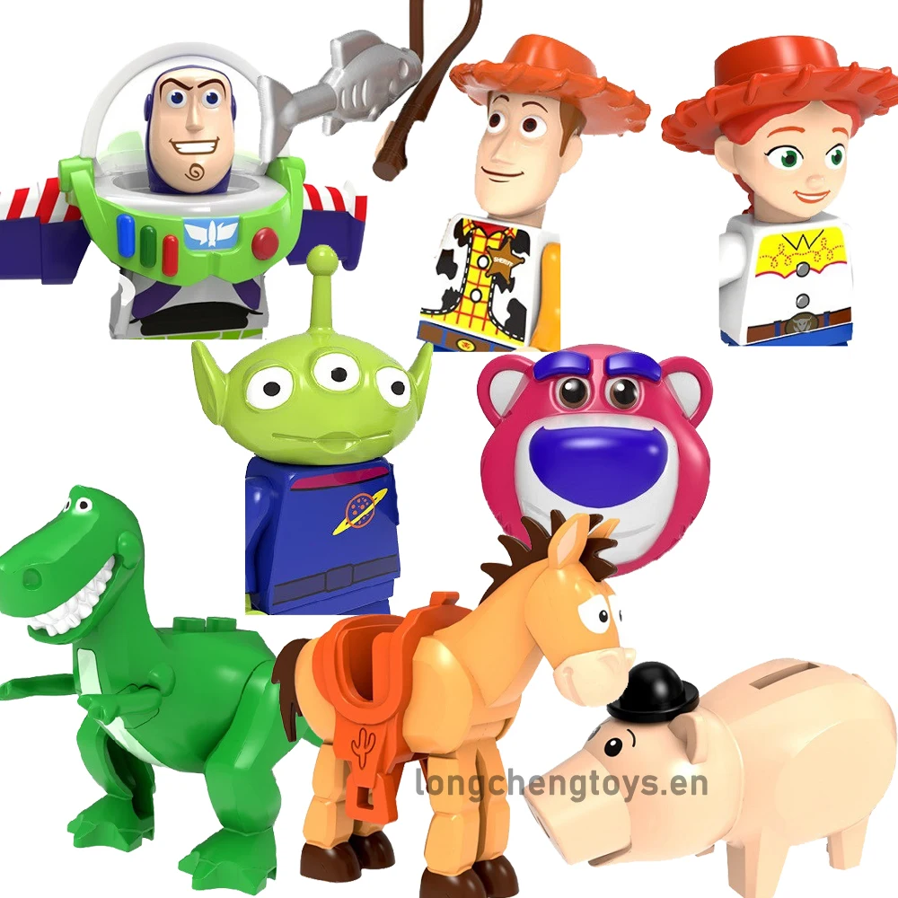 

Cartoon Series Toy Story Woody Buzz Light year Ham Hog Horse Building Blocks Figures For Children Toys Juguetes PG8222 PG8270