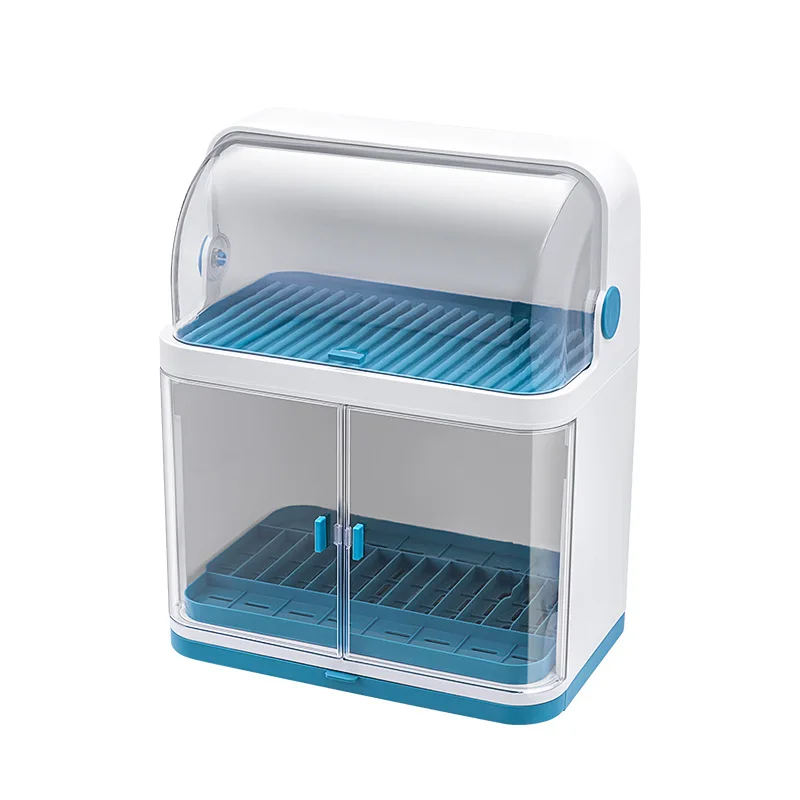 

Kitchen Plastic 2 Layer Dish Drying Rack Storage Rack Organizer Storage Drainer Holder Bowl And Plate Dish Rack With Lid Holders