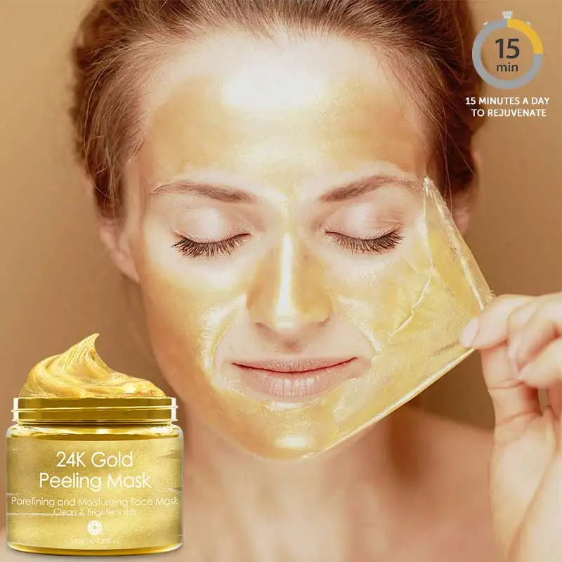 

Natural cosmetics 24K mud gold collagen cleansing peeling off mask, Gold/customize