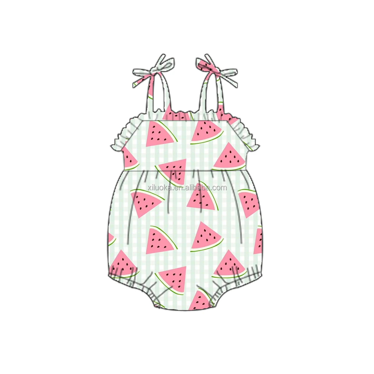 

New Design Toddler Summer Clothing Watermelon Print Baby Girl Bubble Romper