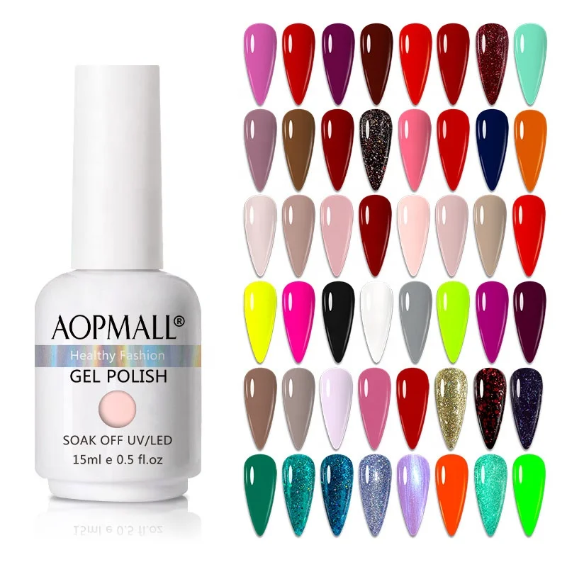 

Wholesale Aopmall New Hot Sell Semi Permanent Soak Off Nail Gel Uv Gel Polish Colors Nails Supplies Salon