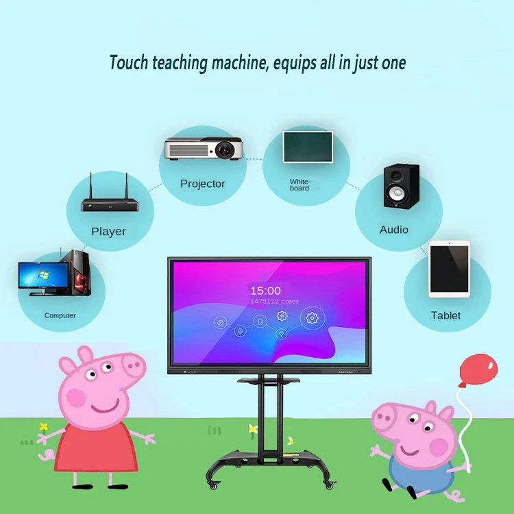 55 65 75 Inch Wall Mount Ops Pc All-In-One Smart Board/Touch Screen Smart Interactive Whiteboard Digital School Board