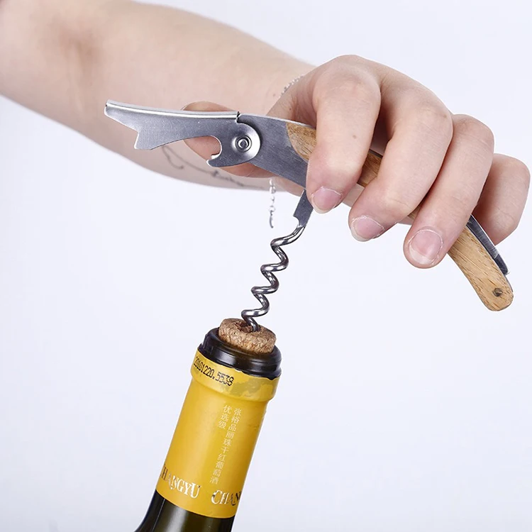 Wholesale Custom 4pcs Bamboo Wine Opener Stopper Red Wine Gift Box Set