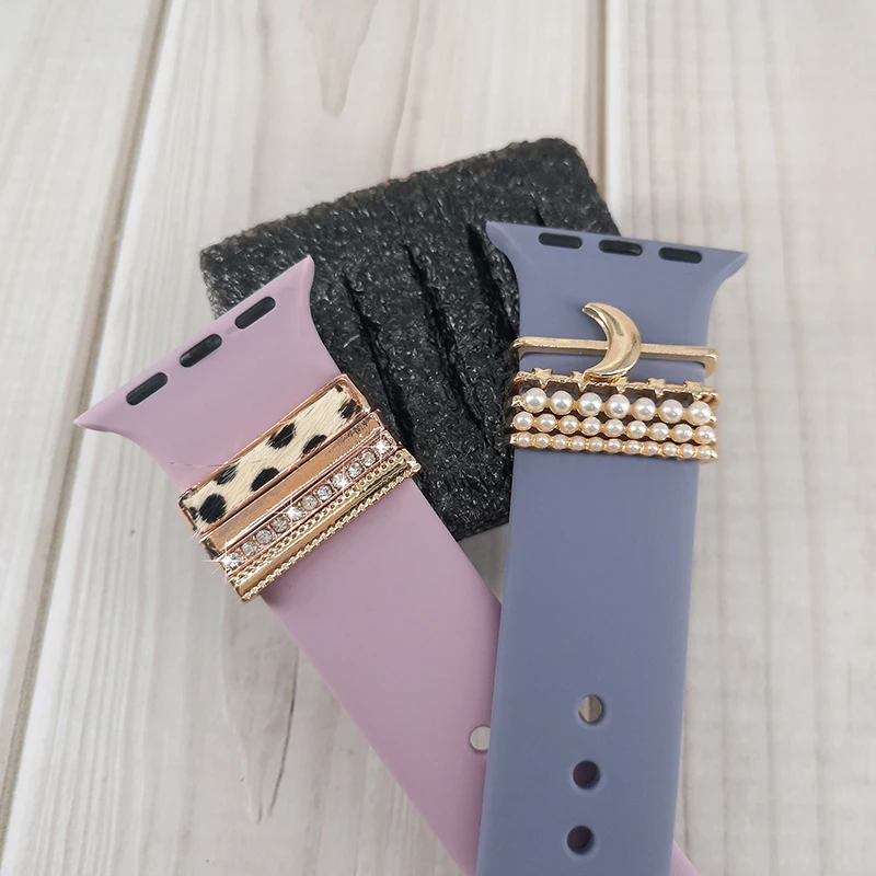 

Metal Decorative Charms 42mm 44mm Series 6 Se 5 4 3 2 1 Accessories Decorative for Apple Watch Band for Iwatch Loop