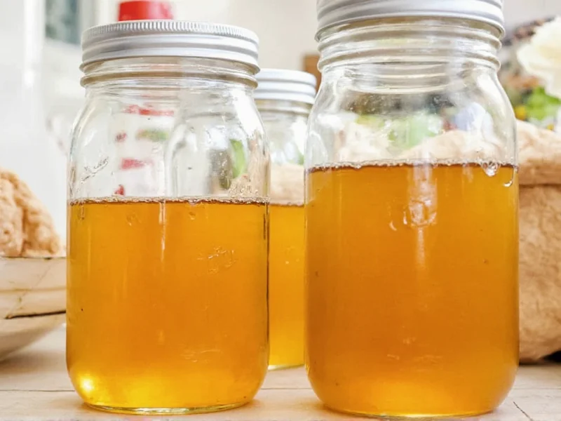 Apple cider vinegar fermentation stages in mason jar