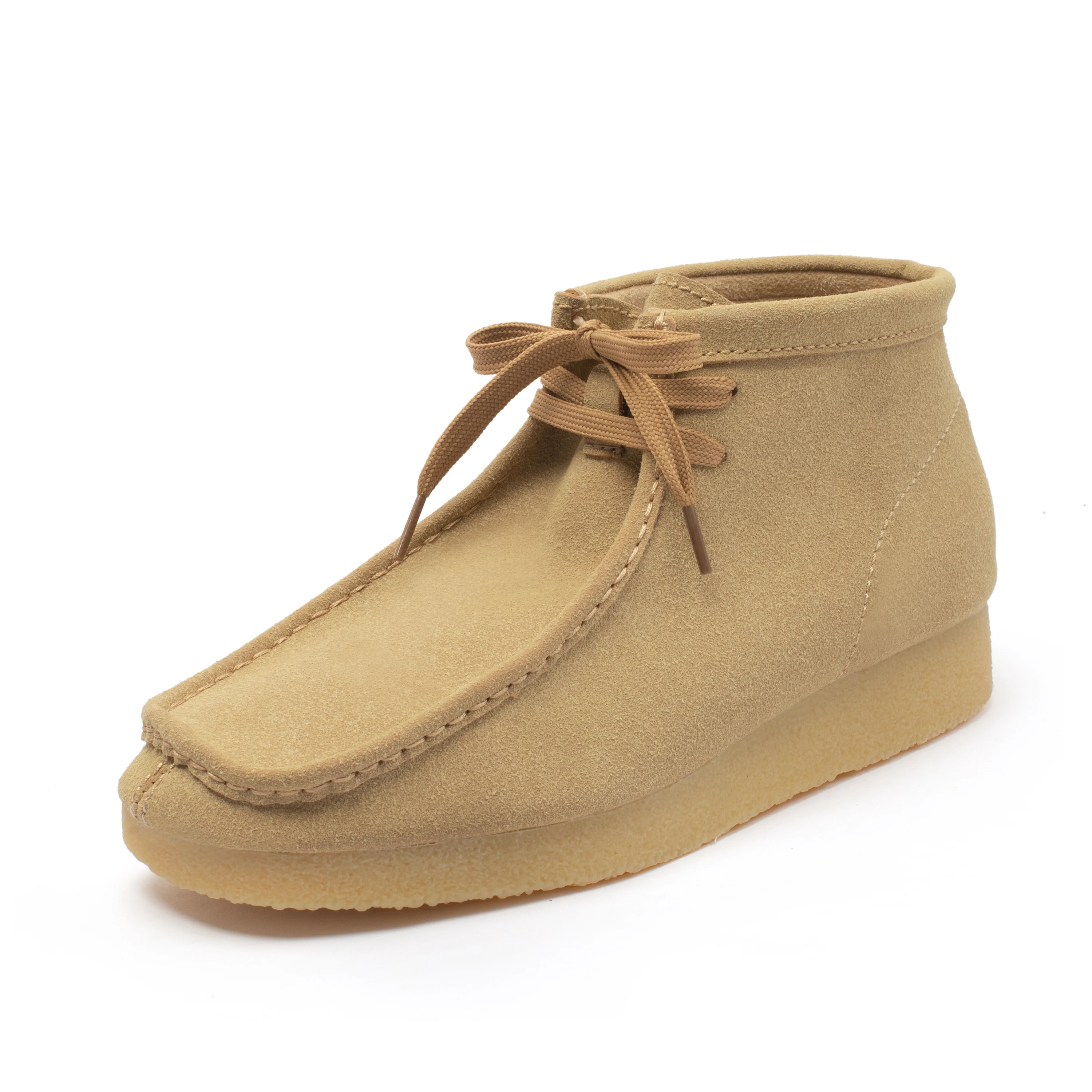 

2022 Women Men Suede Genuine Leather Lace-Ups Moccasin Ankle Wedges Platform Wallabee Boots, 3 color