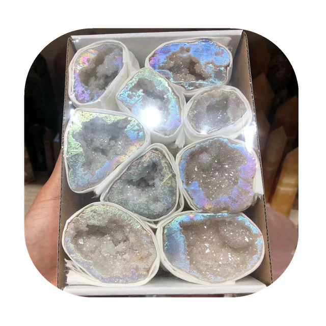 

New arrivals spiritual products healing crystals gemstone natural angel aura agate druzy geode for sale