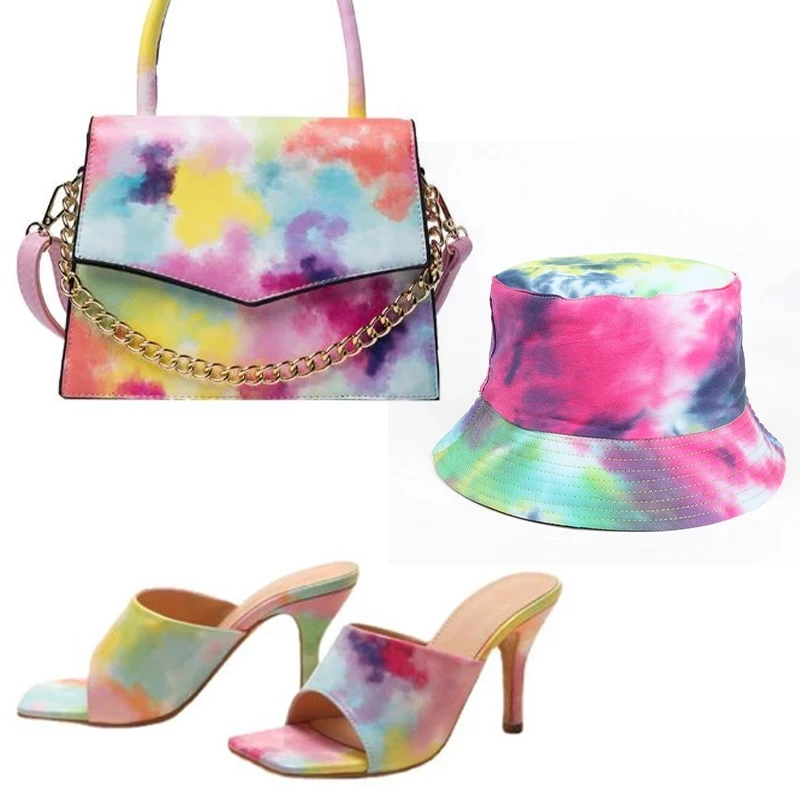 

chaussure femme Baseball Cap And Jelly Purse Color Slippers And Handbags High Heels Slides With Luxury Bags Women's Sandals 2021, Colors