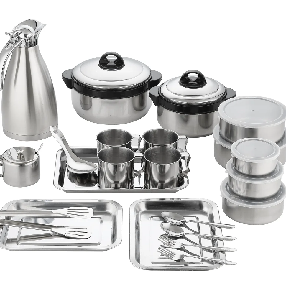 

Good quality of 22pcs stainless steel family set cookware set