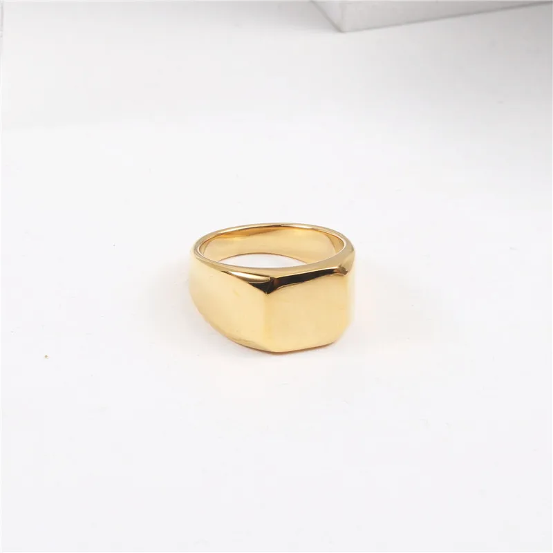 

High End 18K PVD Gold Plated Simple Rings Unisex Stainless Steel Statement Ring Trendy Jewelry Tarnish Free