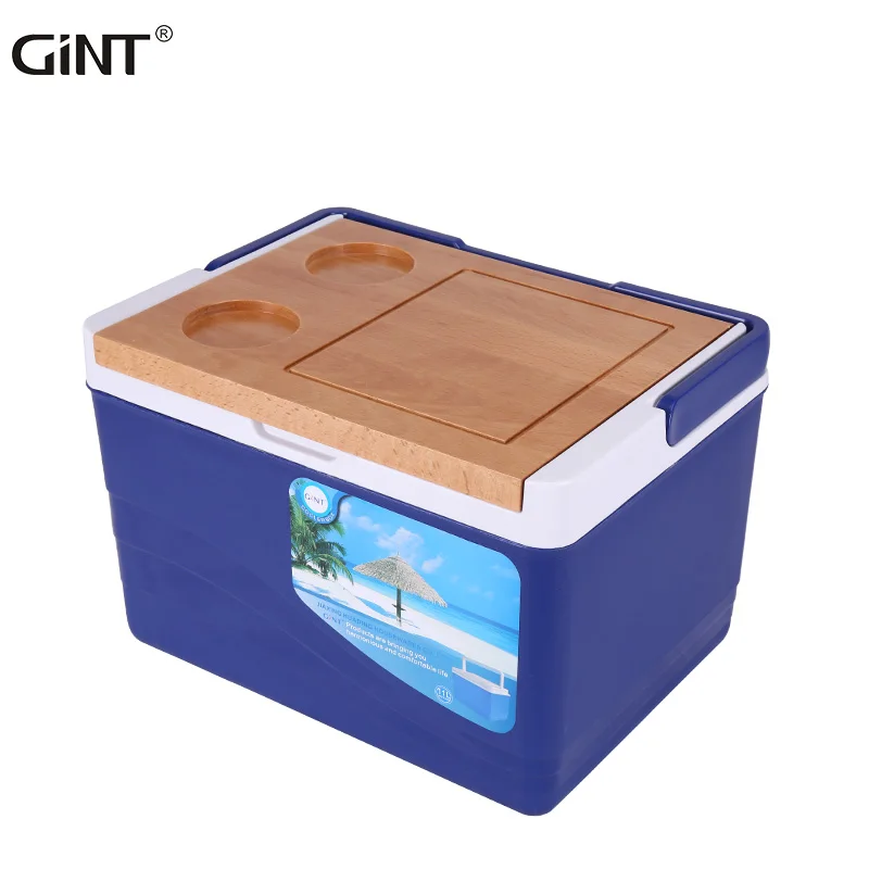 

GiNT Top Selling PU Foam Ice Chest Cool Cooler Boxes Outdoor Camping Insulating Ice Cooler Box with Wooden Lid, Customized color