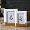 Cocostyles customized golden marble styles polyresin picture photo frame for fashion girl home decor