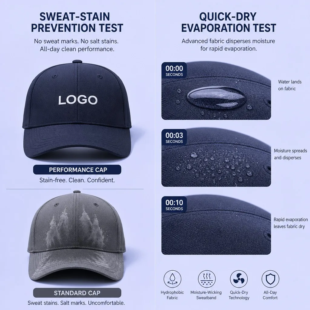 Sweat Stain Prevention Test and 10-Second Rapid Evaporation Timeline Comparison
