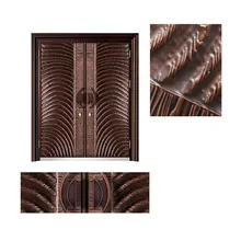 Cl&aacute;ssica cobre Forja Pesada porta blindada para villa entrada exterior