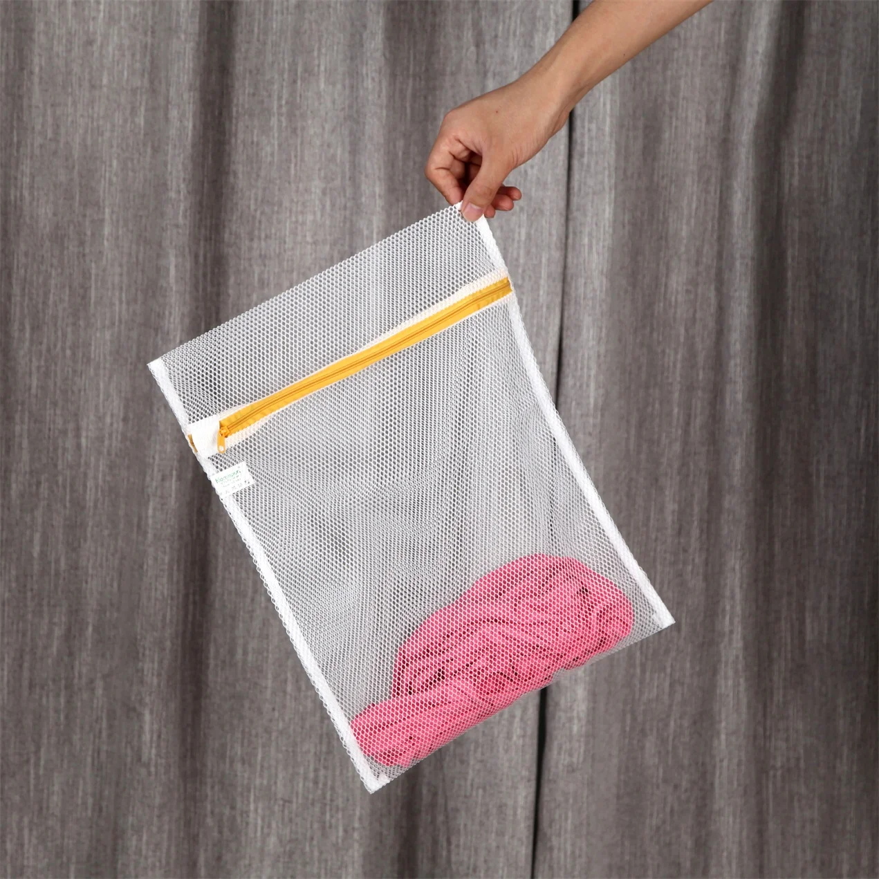 

Polyester net mesh wash bag custom mesh laundry bag