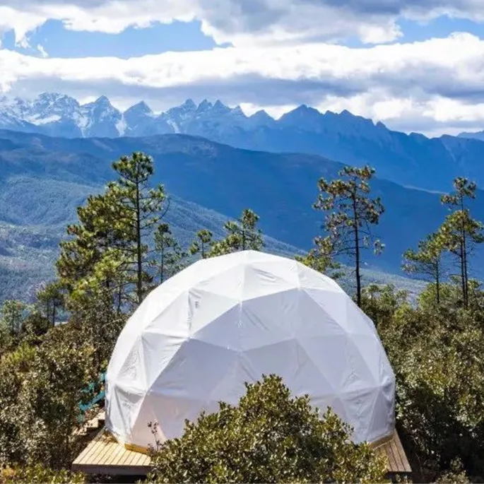

Outdoor High Quality Large Clear Globe Modular Inflatable Bubble Camping Resort Luxury Glamping Dome Hotel Tent, White or custom