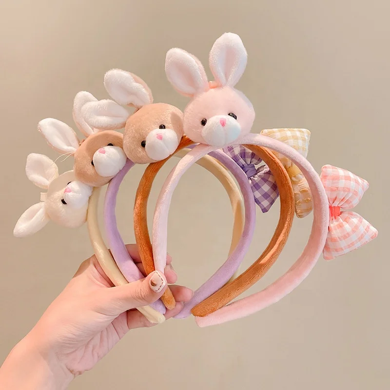 

Autumn/winter face wash female headband Sweet girl does not hurt hair headband Girl plush hair accessories