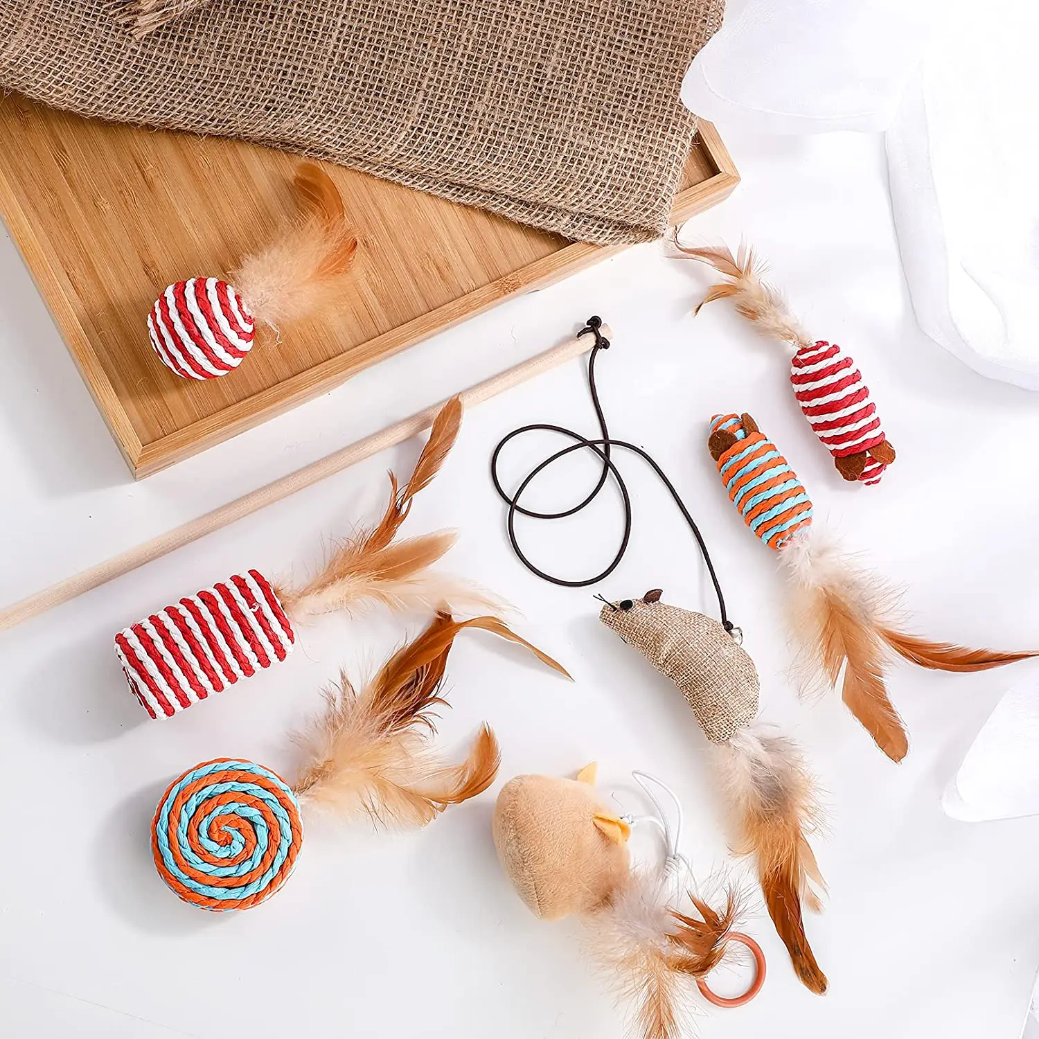 

Cat toys 7-piece pet sisal toys cats love to play educational toys alantia, Picture