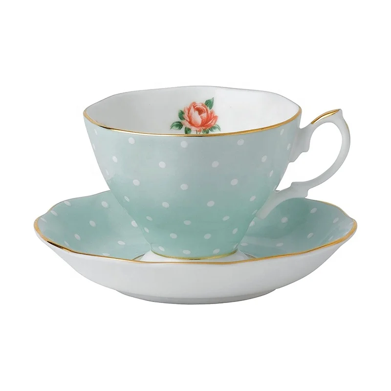 

Wholesale Rose Vintage Ceramic Tea Cups and Saucers Bone China Coffee Cup Sets with Saucer, 13 patterns