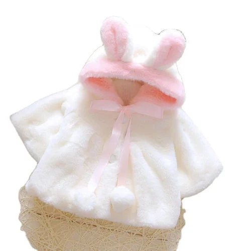 

Kids Baby Girls Clothes Rabbit Bunny Ear Hooded Coat Warm Jacket Cloak Snowsuits Children Outwear