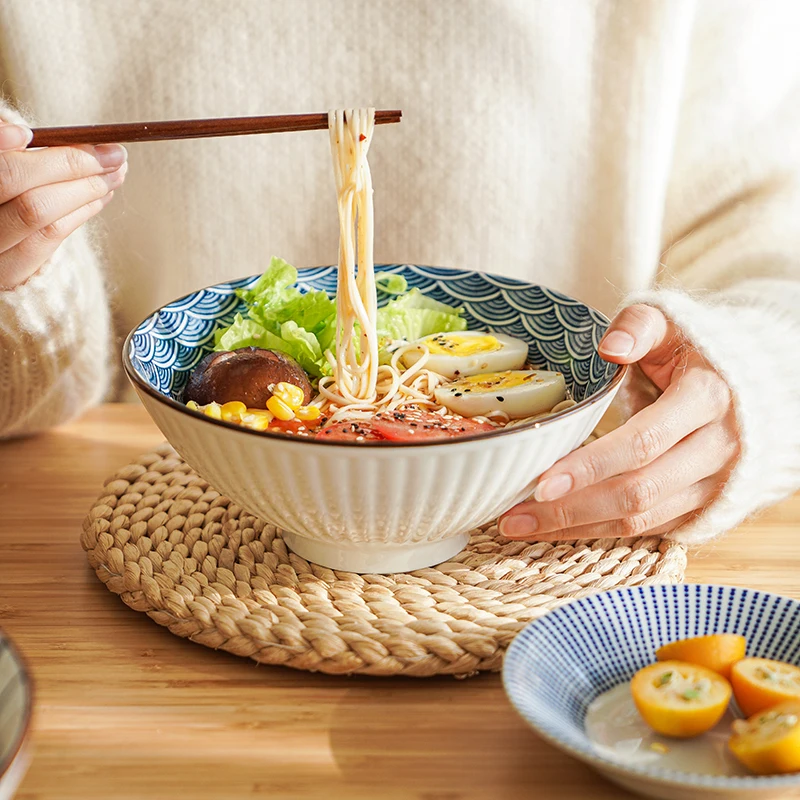 

Cheap Japanese Style Soup Bowl Porcelain Ceramic Ramen Noodle Bowls Set