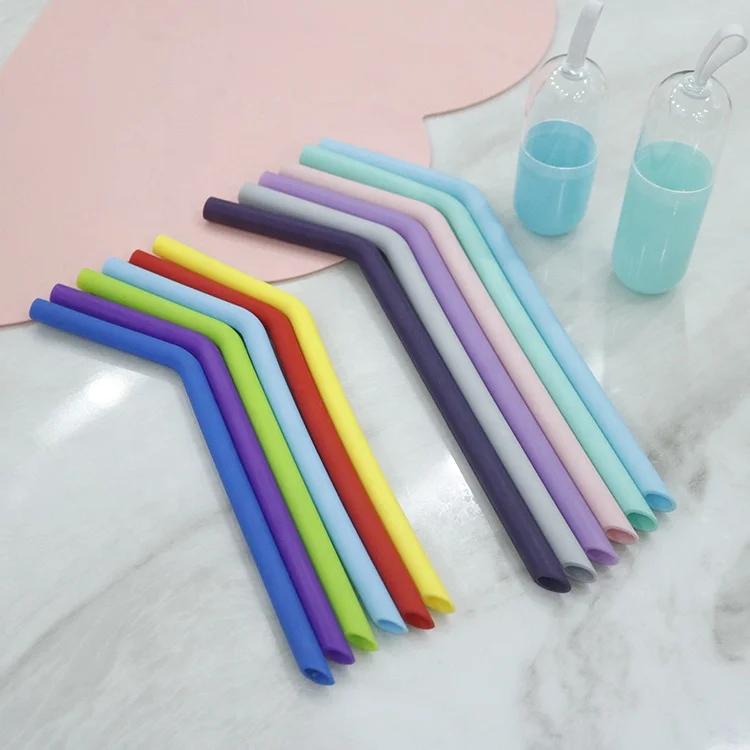 Wholesale Barware Accessories Collapsible silicone reusable drinking straws