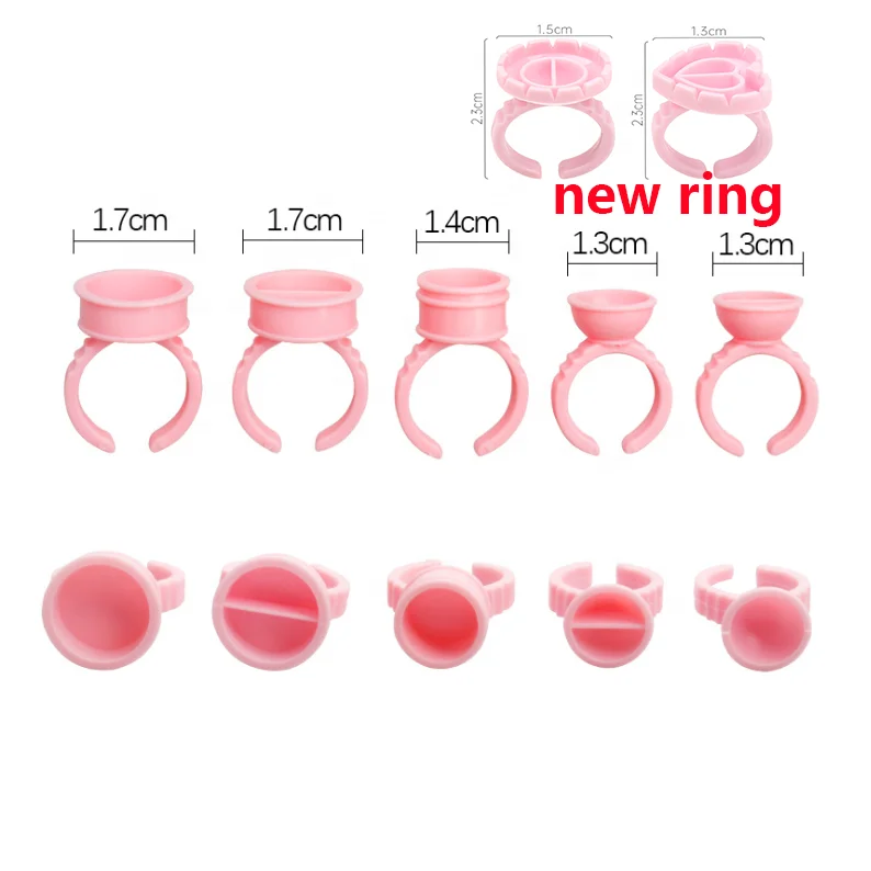 

hot sale disposable lash pink plastic glue ring holder for eyelash extension glue, Blue, white, pink