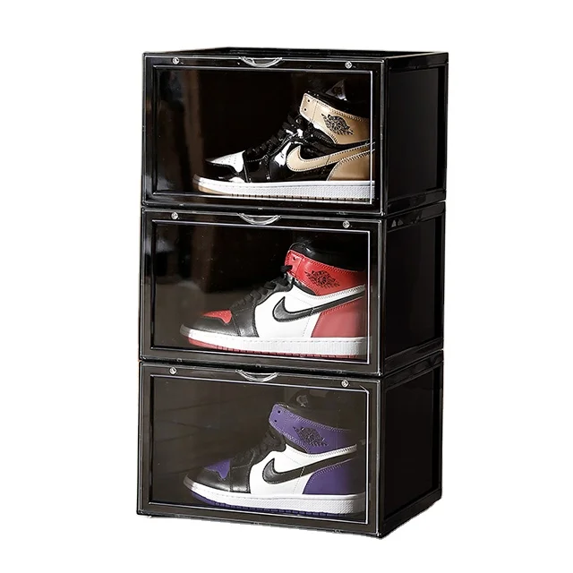 

sneaker storage display box stackable transparent giant shoe container storage box