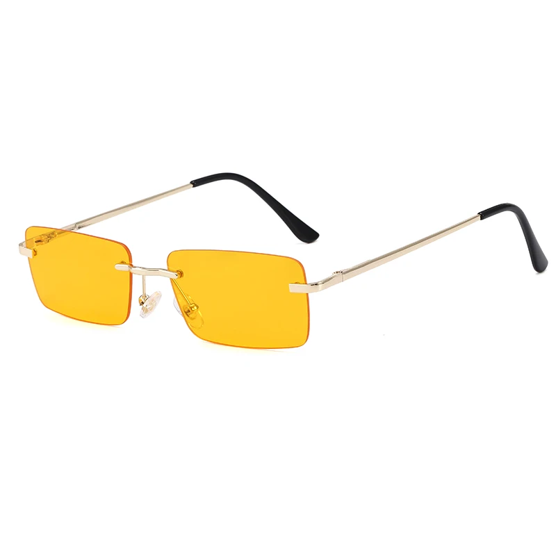 

Superhot Eyewear 45700 Fashion 2020 Retro Vintage Spring Hinges Sun glasses Small Rimless Rectangular Sunglasses