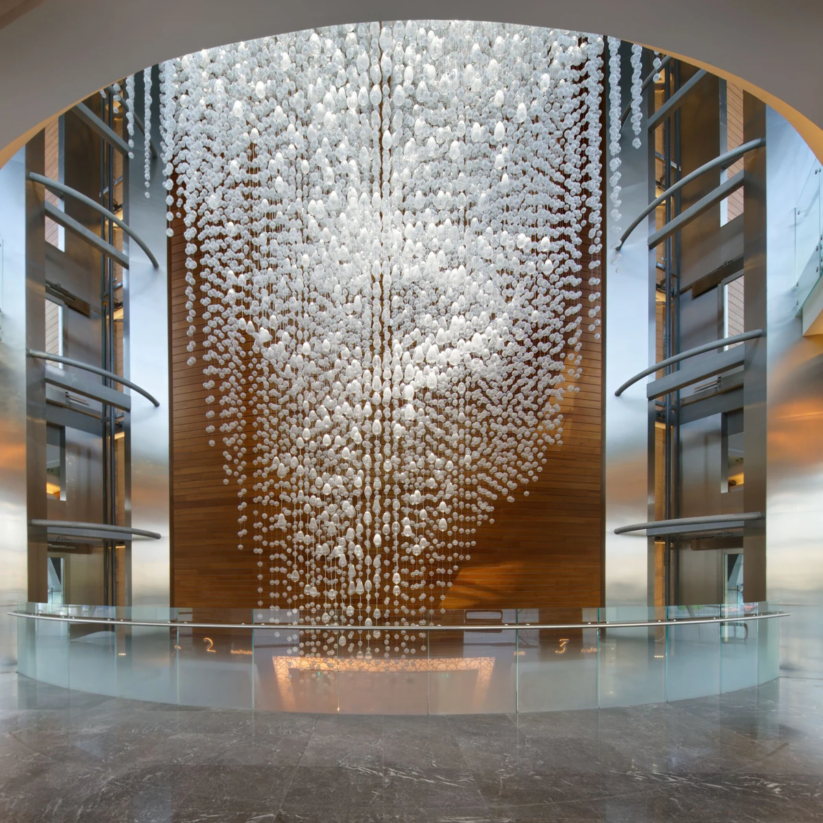 

Custom hotel modern art gass waterfall chandelier
