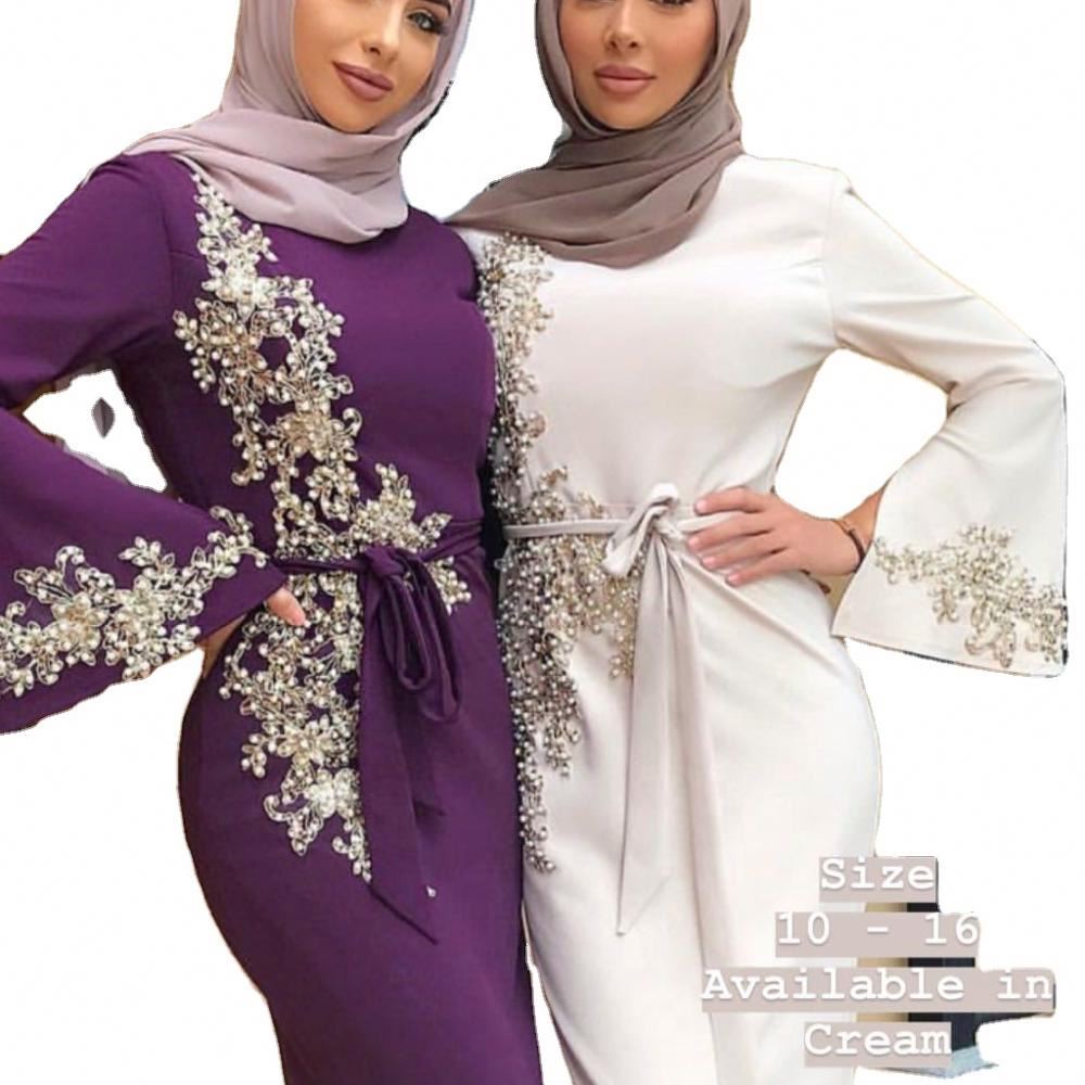 

High quality fashionable women burkha muslim abayas lace beaded beautiful abaya, As picture or customized make
