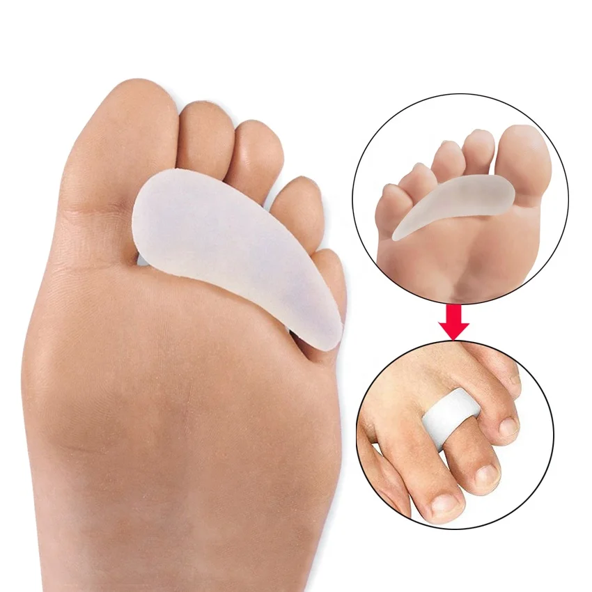

Hammer Claw Mallet Toes Crest Corrector Gel Silicone Cushion Foot Care Finger Corrector adjuster Beauty Feet Care Tools HA00492, White/skin/custom colors