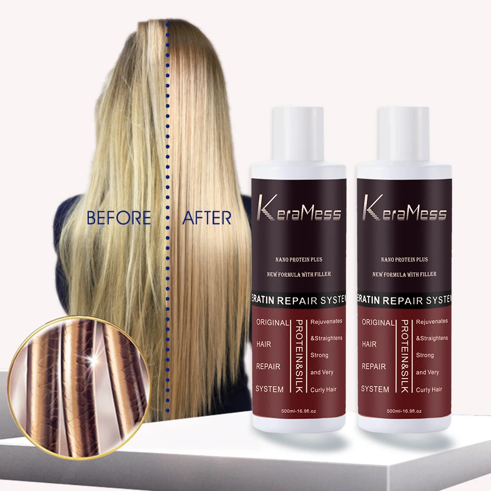 

Smoothing Treatment KeraMess Brazilian Keratin treatment for hair extensions and wigs, frizzy