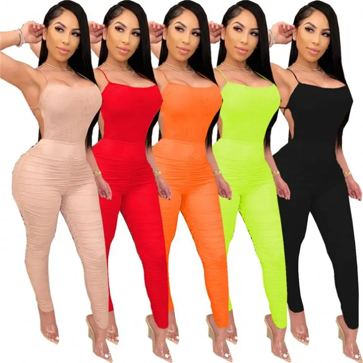 

D94202 sweat pants women solid jumpsuits rompers womens sexy