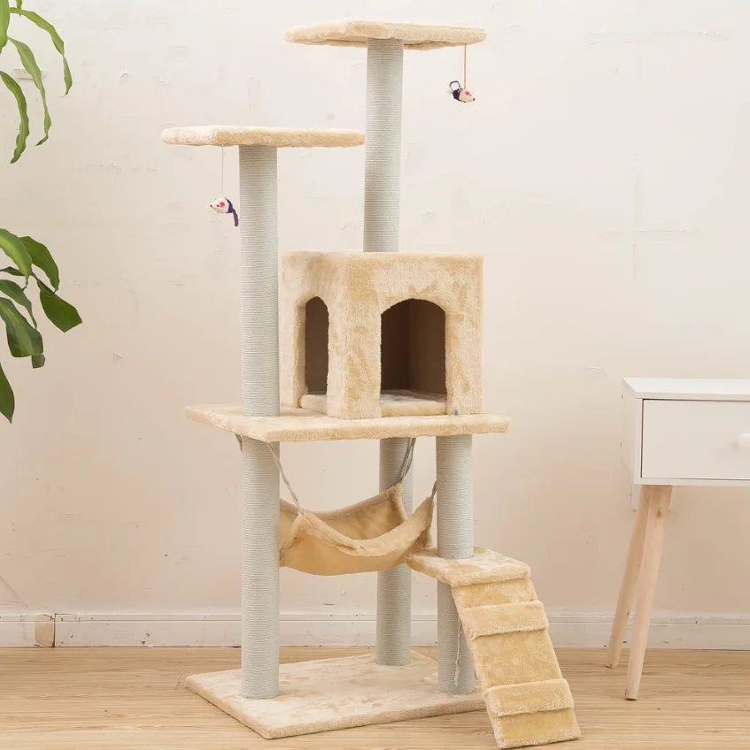 

Manufacturer Wholesale Cat Tree House Cat Sisal Scratcher Toys Furnitures High Cat Tree Tower, Picture