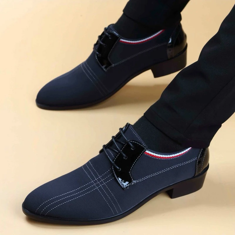 

2021 New Cloth Upper Men Shoes Leather Breathable British Leisure Suit business dress men's canvas shoes