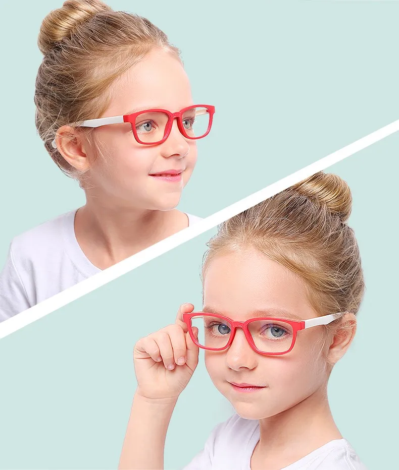 

2021 kids colorful anti blue light blocking glasses Custom Logo silicone optical frames eyeglasses for kids, Mix color or custom colors